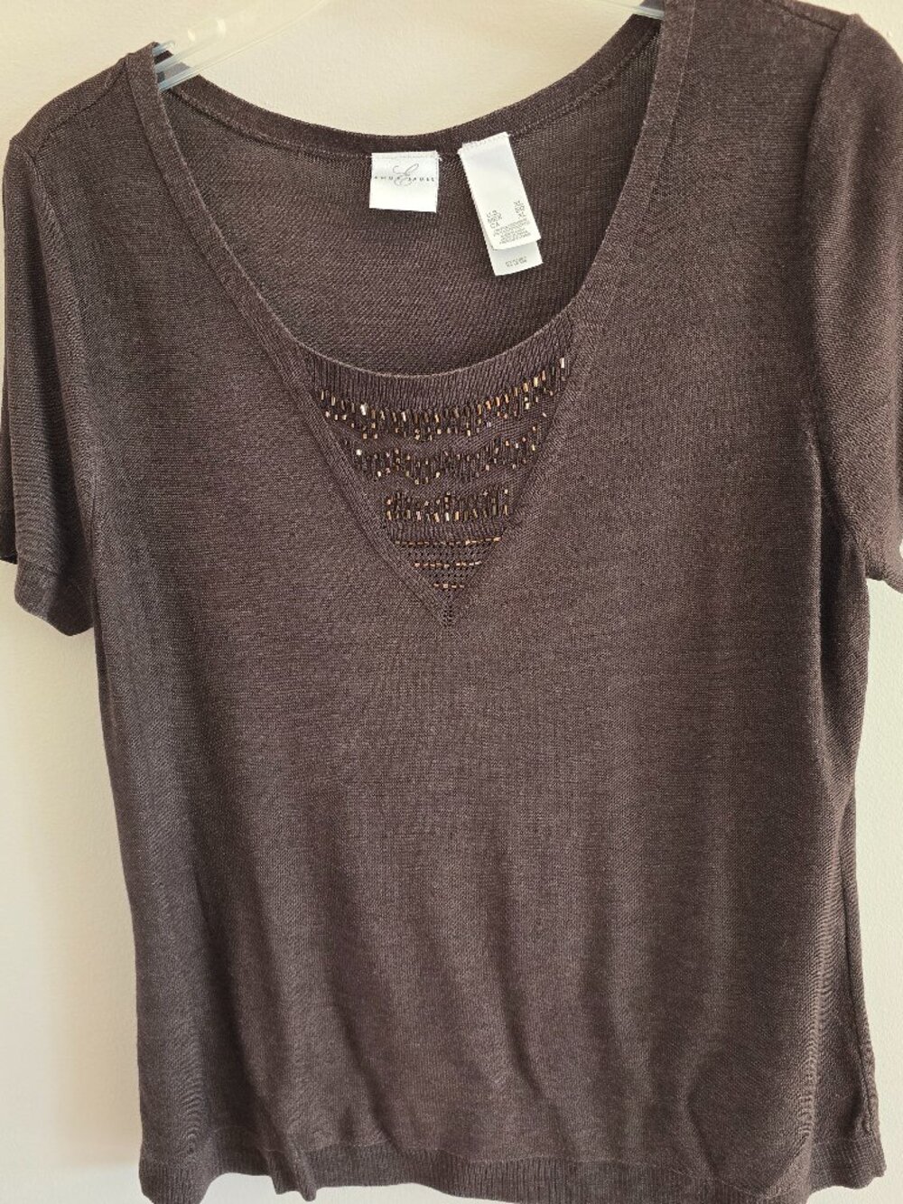 Emma James silk/rayon short sleeve sweater XL